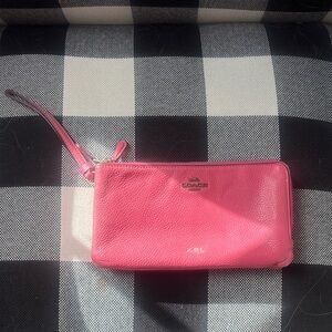 Coach Fuchsia Leather Wristlet